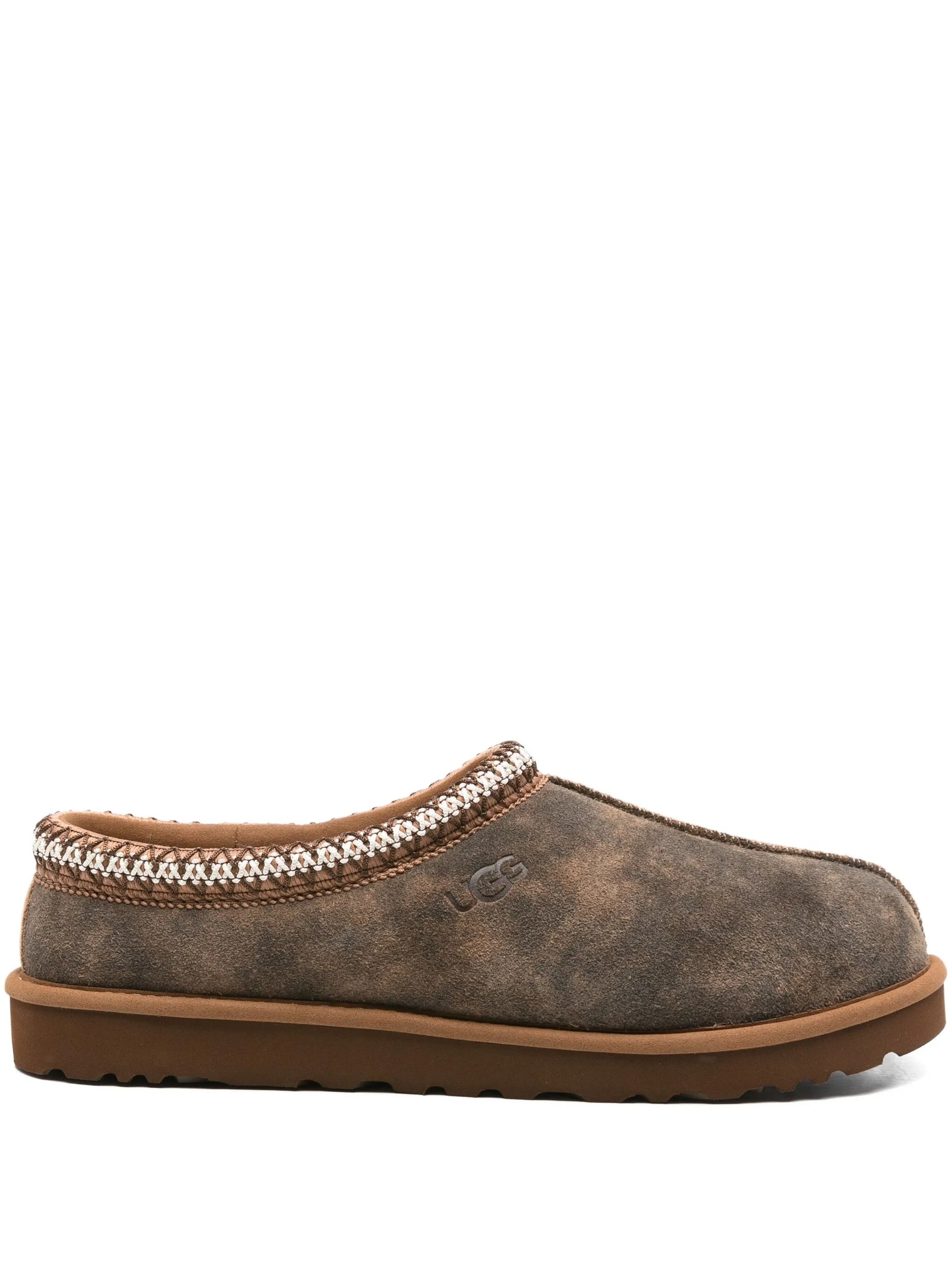 Brown M Tasman Baxter Suede-Like Slippers