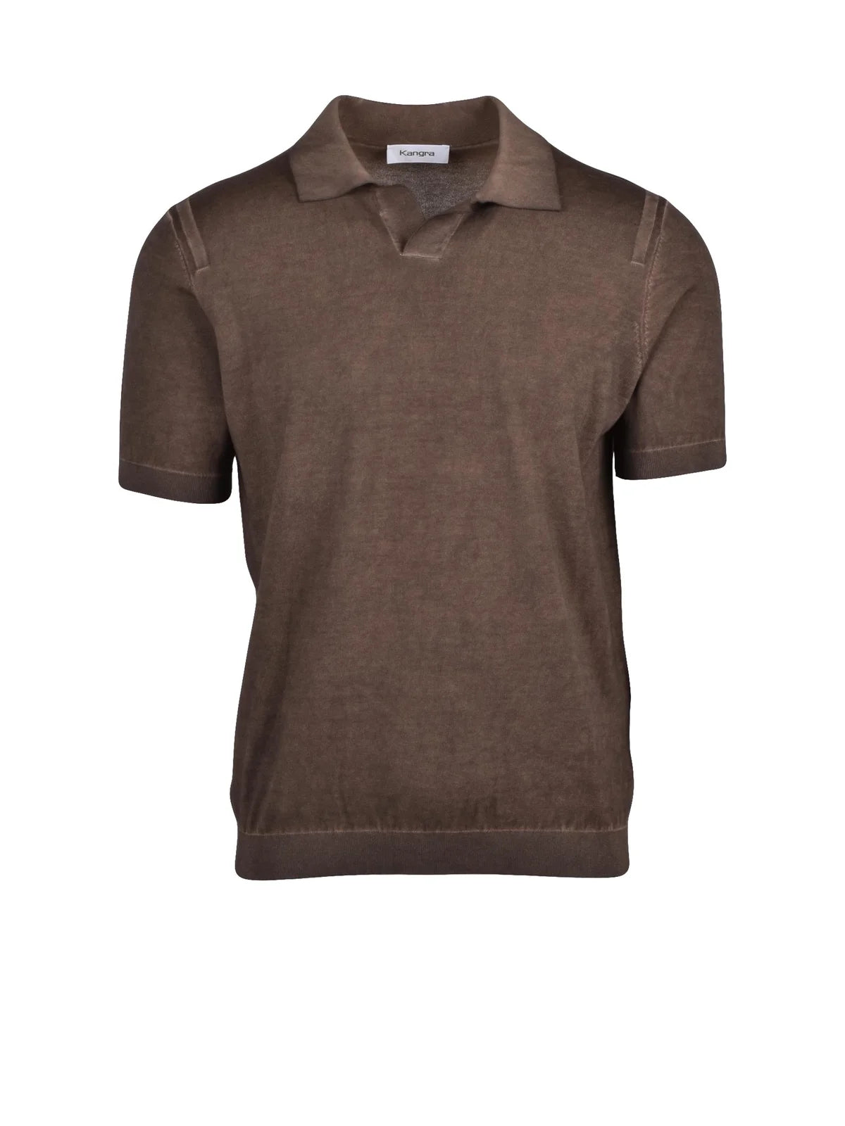 Brown Cotton Knit Polo