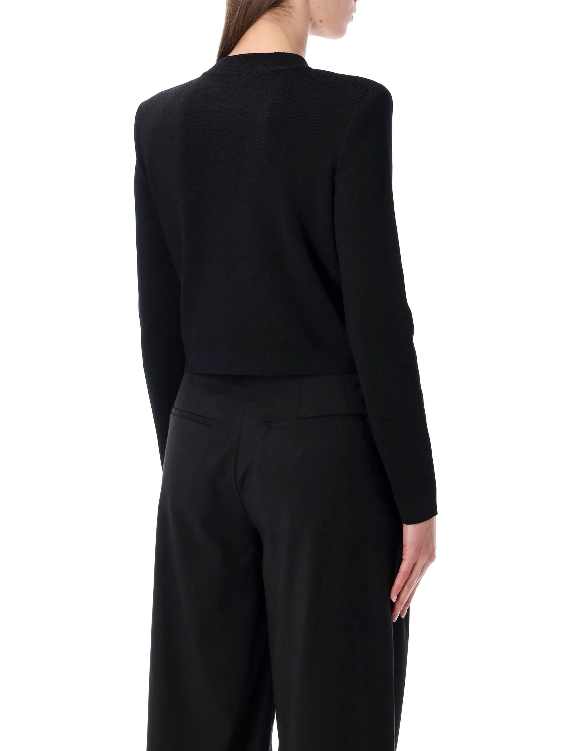 Lion-Button Black Cardigan