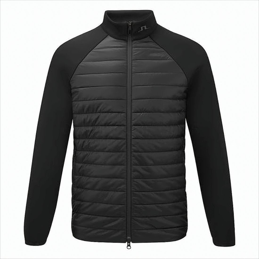 Quilted Black Jacket With Smooth Fabric Accents