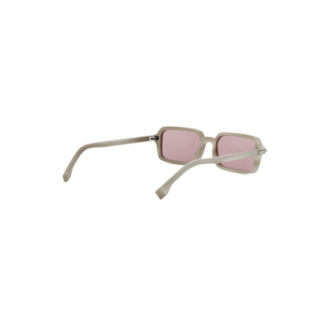 Fe40174i Translucent Acetate Rectangular Sunglasses