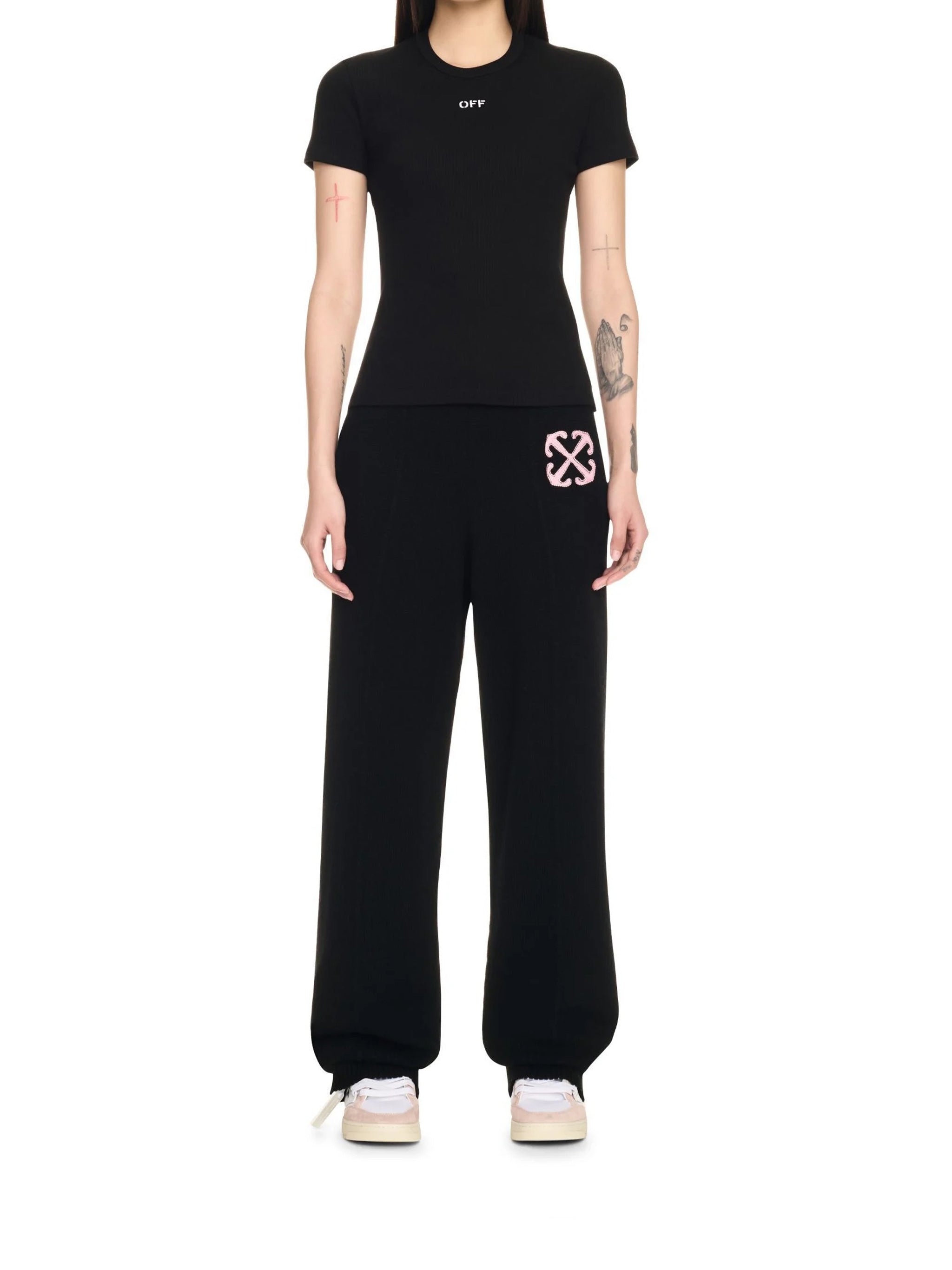 Off Stamp Rib Basic Cotton T-Shirt