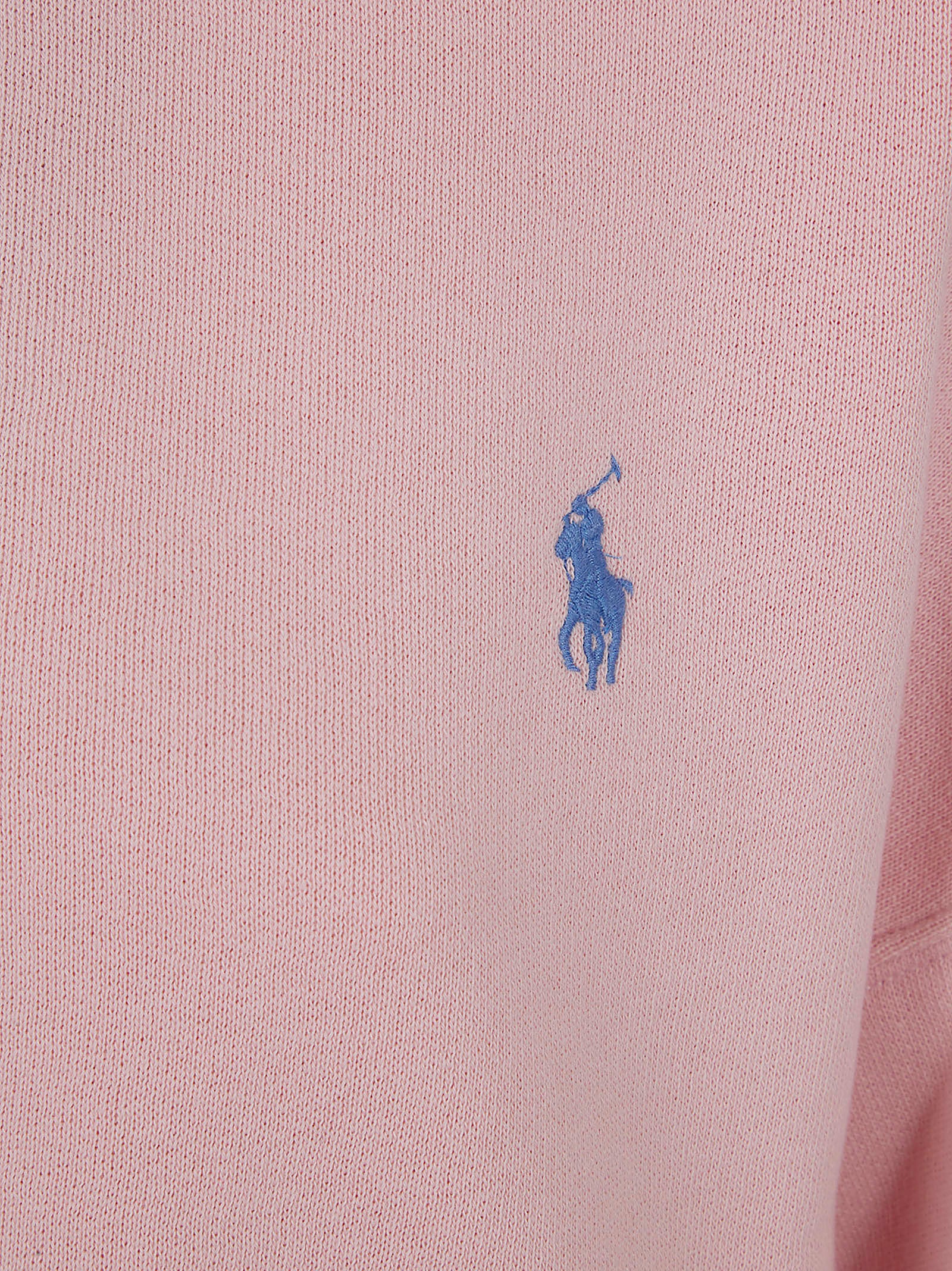Cropped Sweater with Embroidered Logo