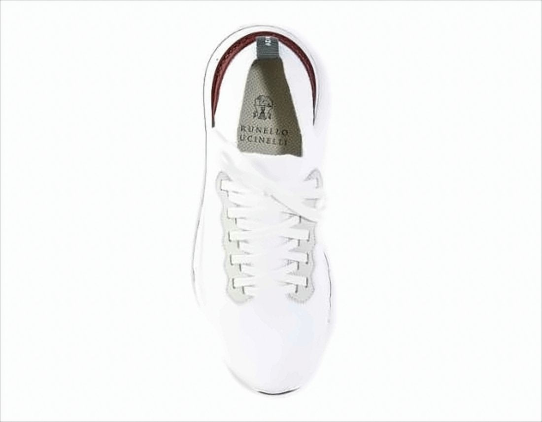White Knitted Sneakers with Streamlined Silhouette