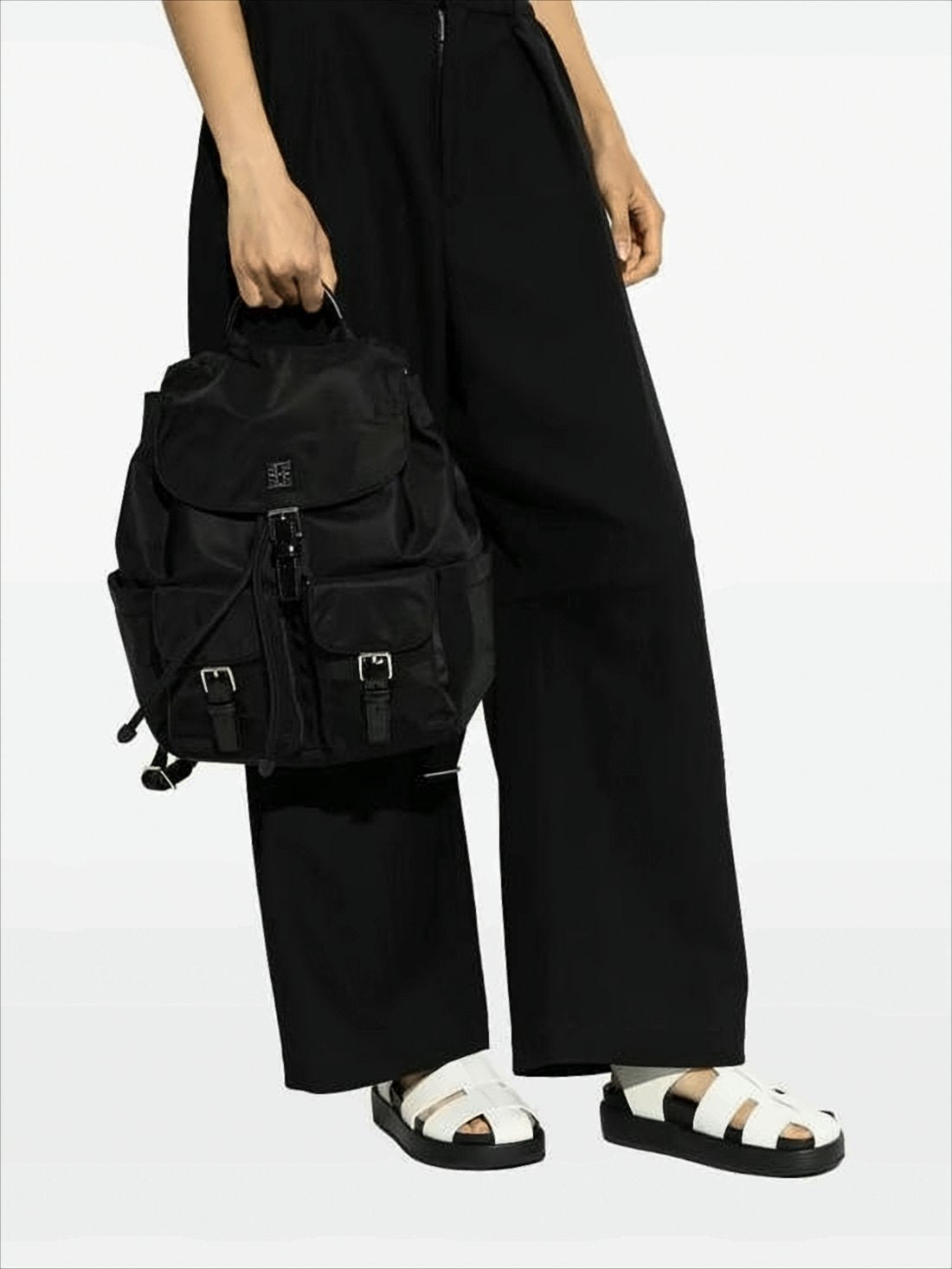 Nylon Flap Top Backpack with Buckle Closure