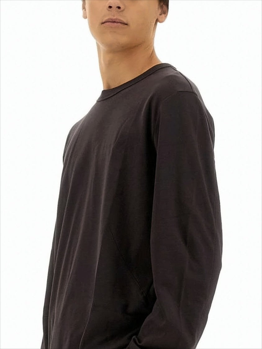 Relaxed Fit Long-Sleeve Crew Neck T-Shirt with Tonal Logo