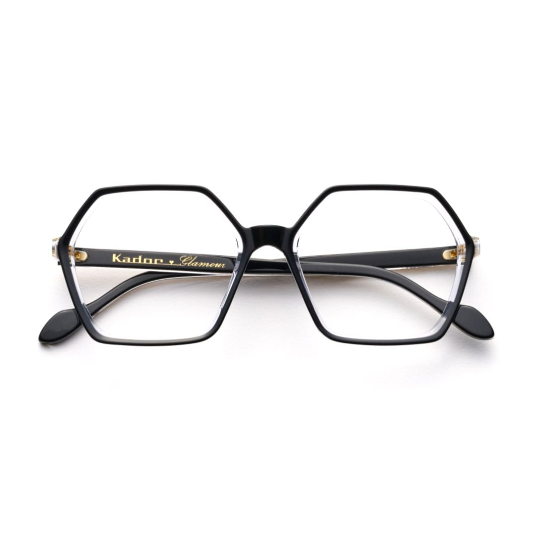 Exagon Glamour Hexagonal Black Frame Eyeglasses