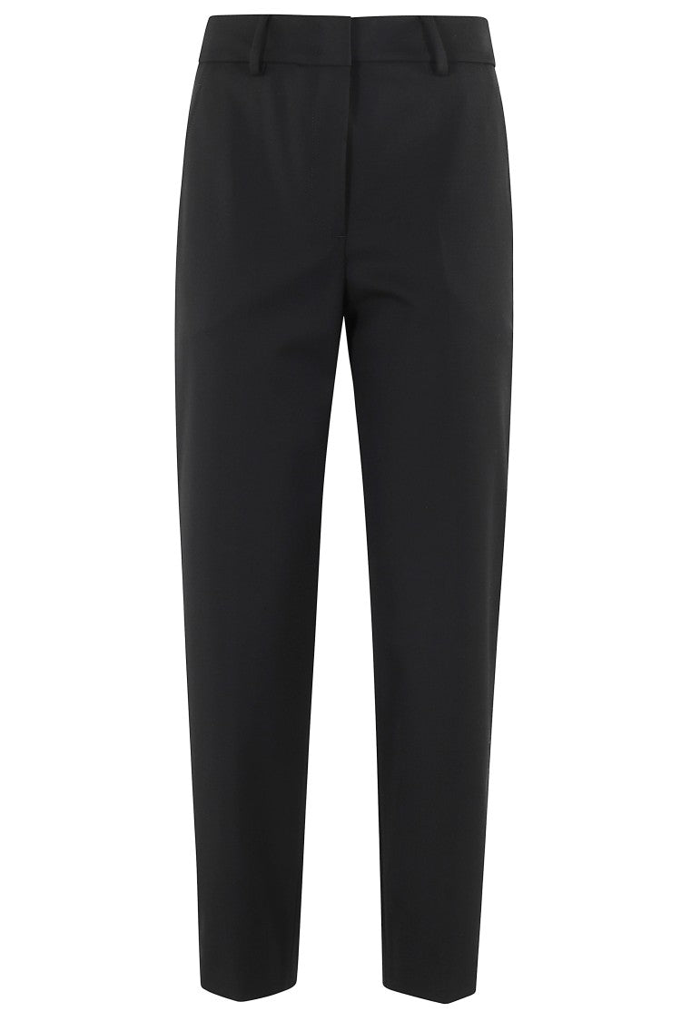 Straight Leg Black Trousers With High Waist