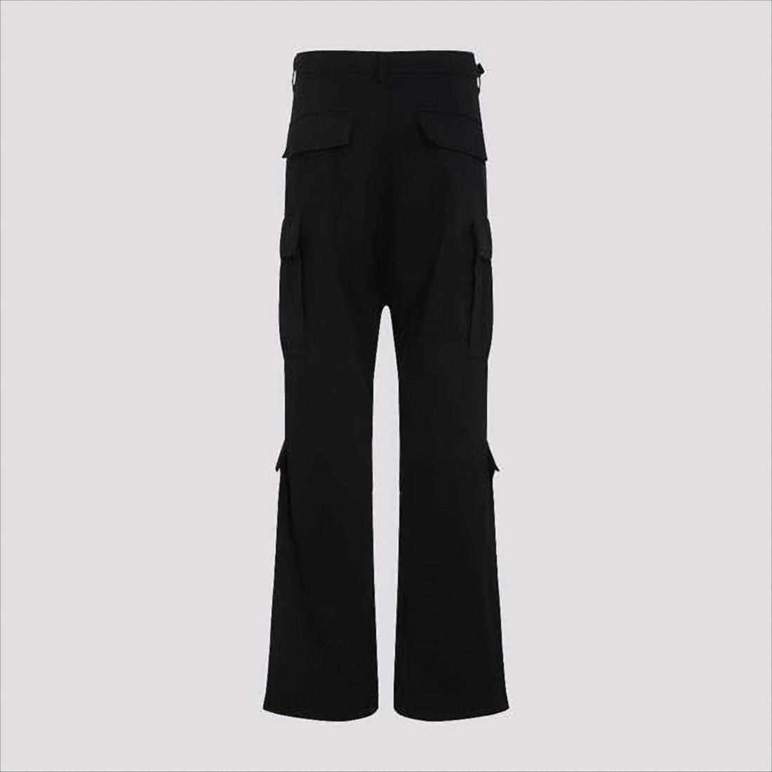 High-Waist Straight-Leg Pants with Flap Pockets