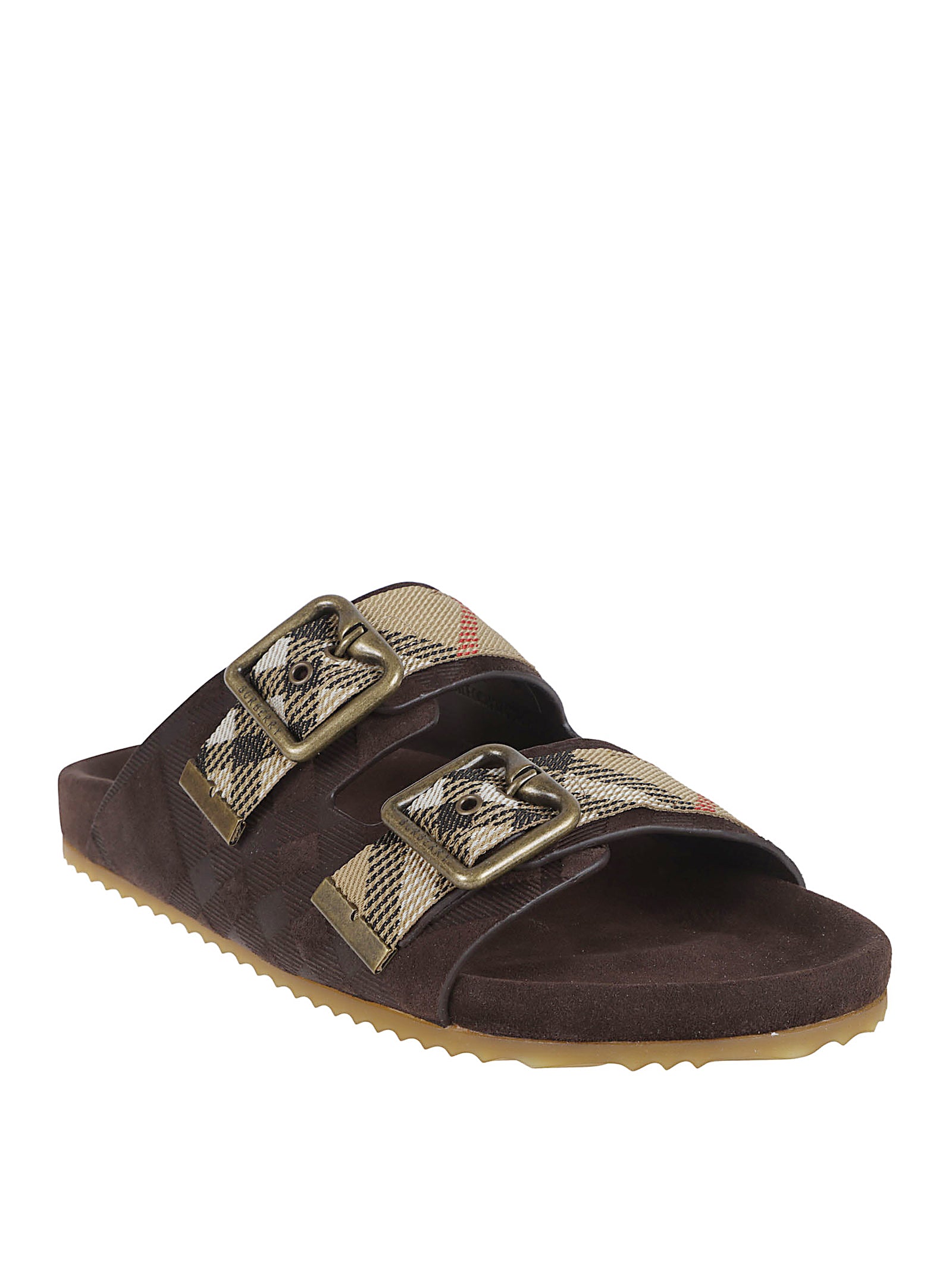 Double-Buckle Slide Sandals
