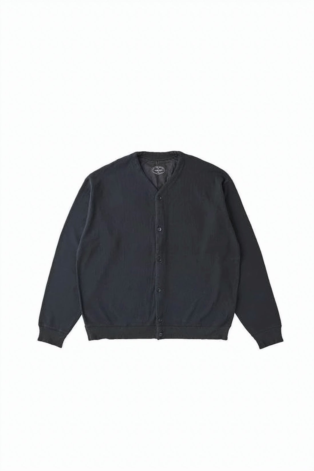 Black Button-Up Jacket with Round Neckline