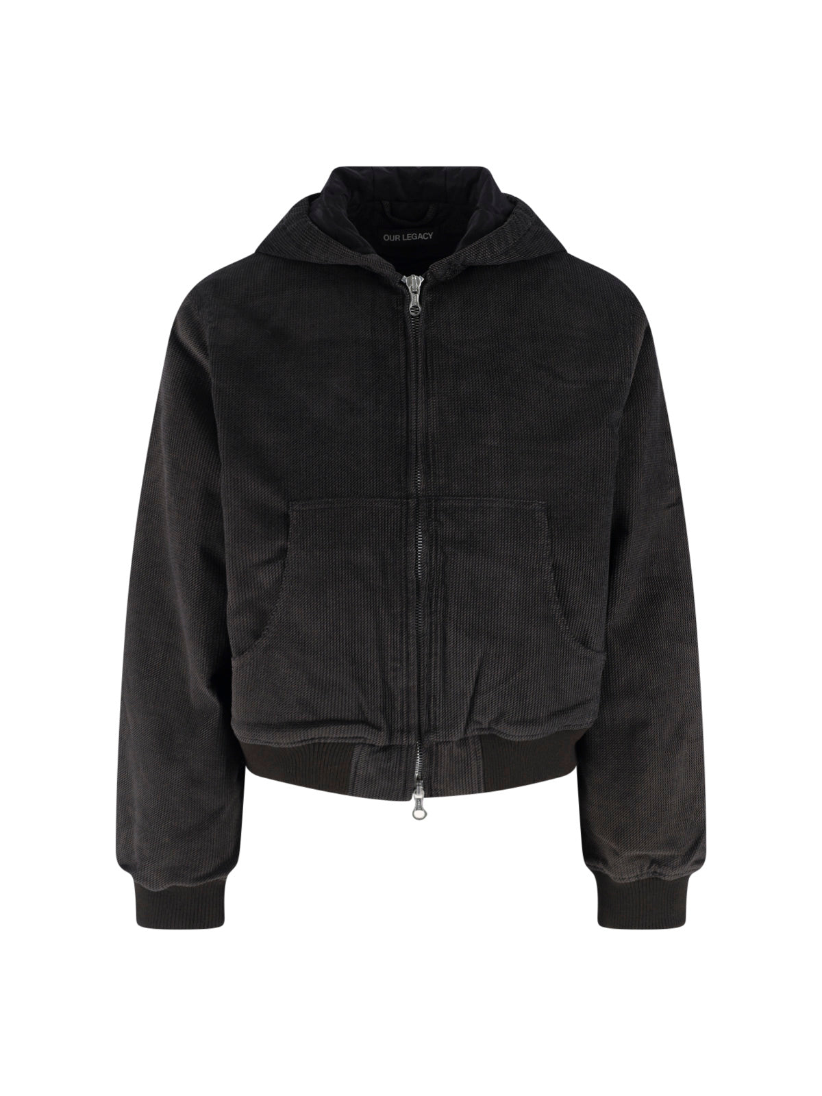 Brown Cropped Textured Corduroy Jacket