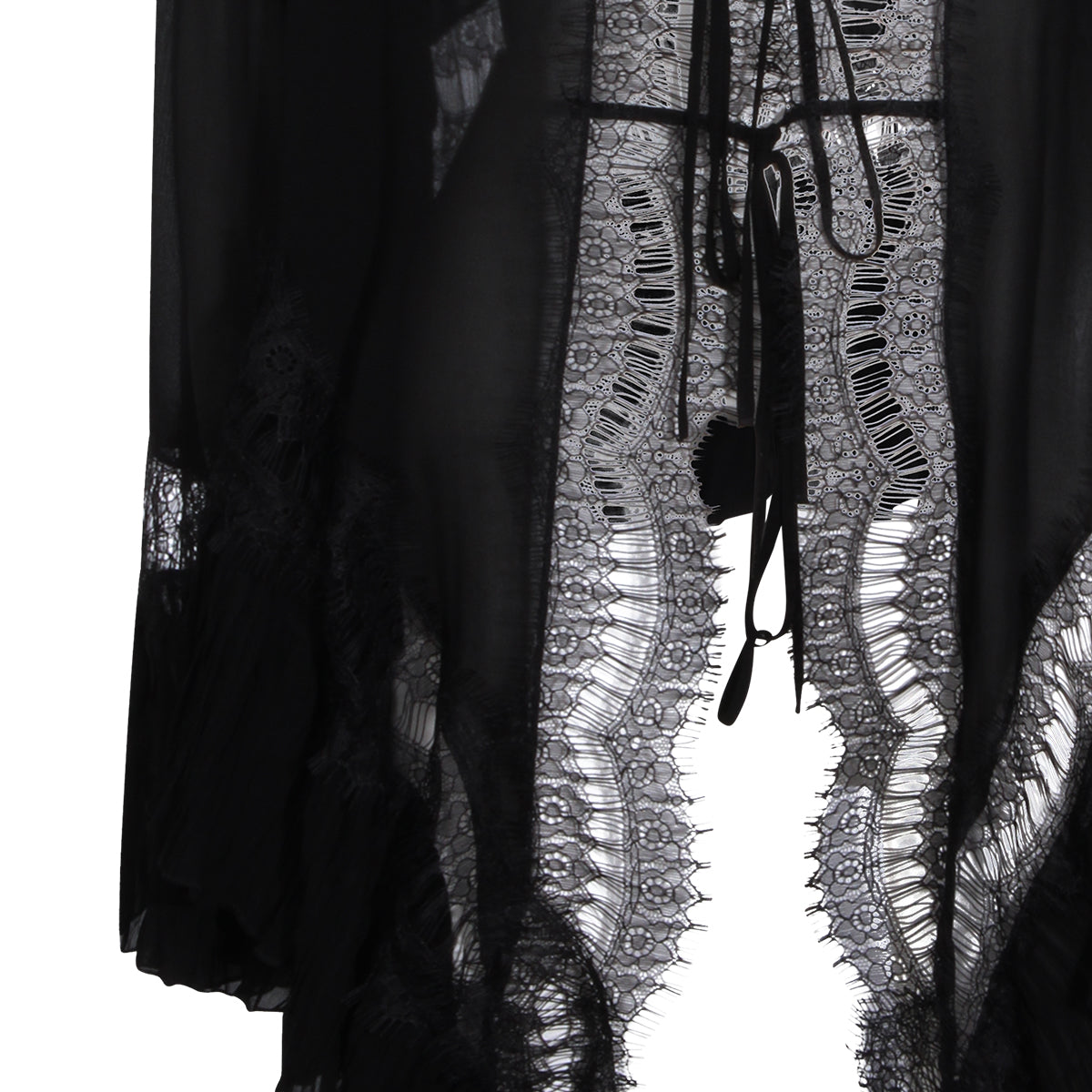 Black Viscose Lace Shirt