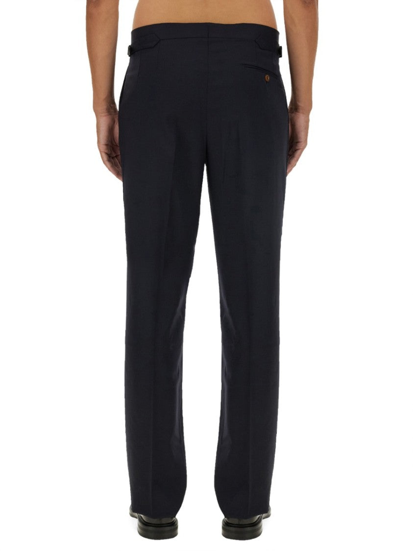 Straight-Leg Tailored Black Pants With Classic Waistband