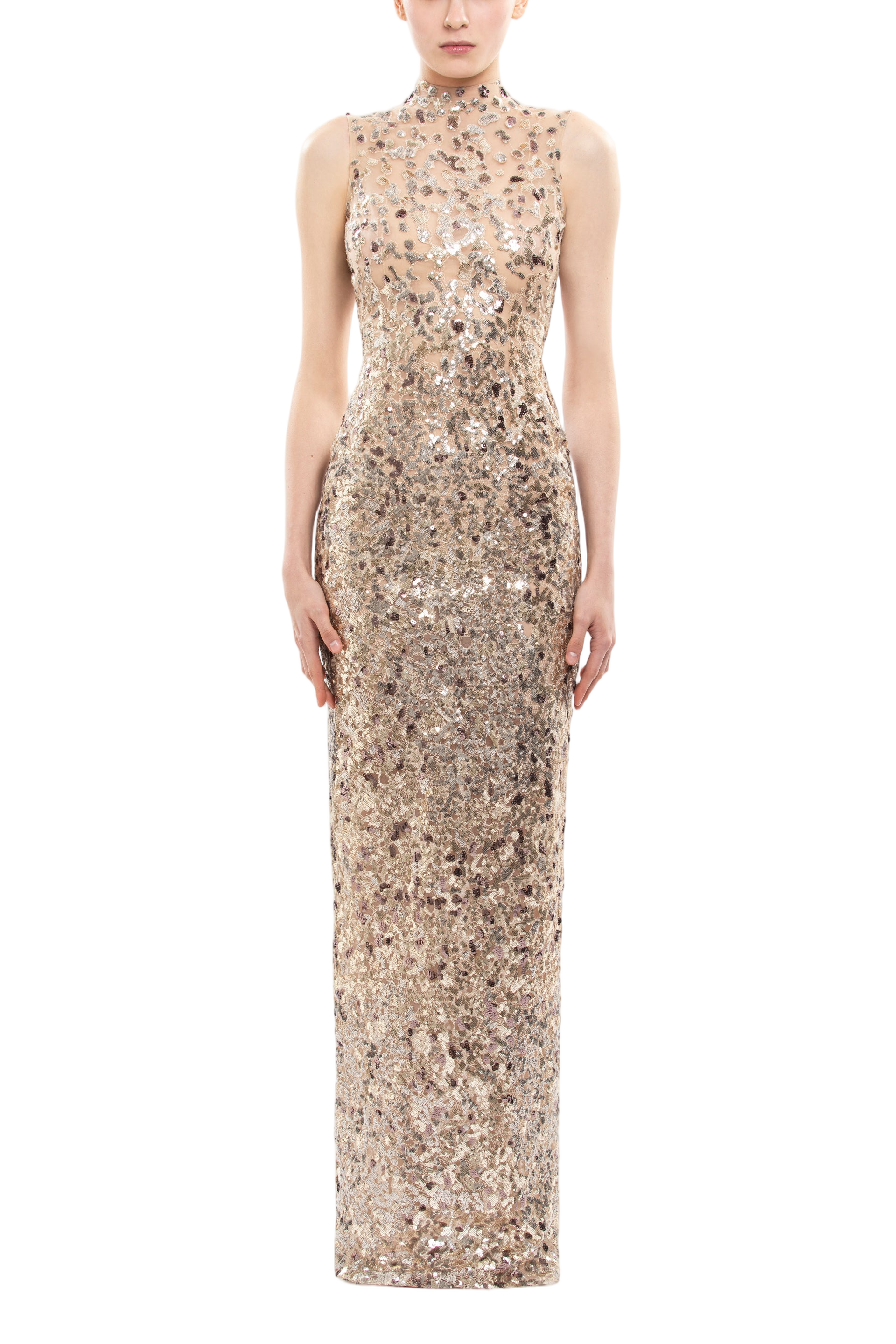 Sequin Embroidered Long Dress
