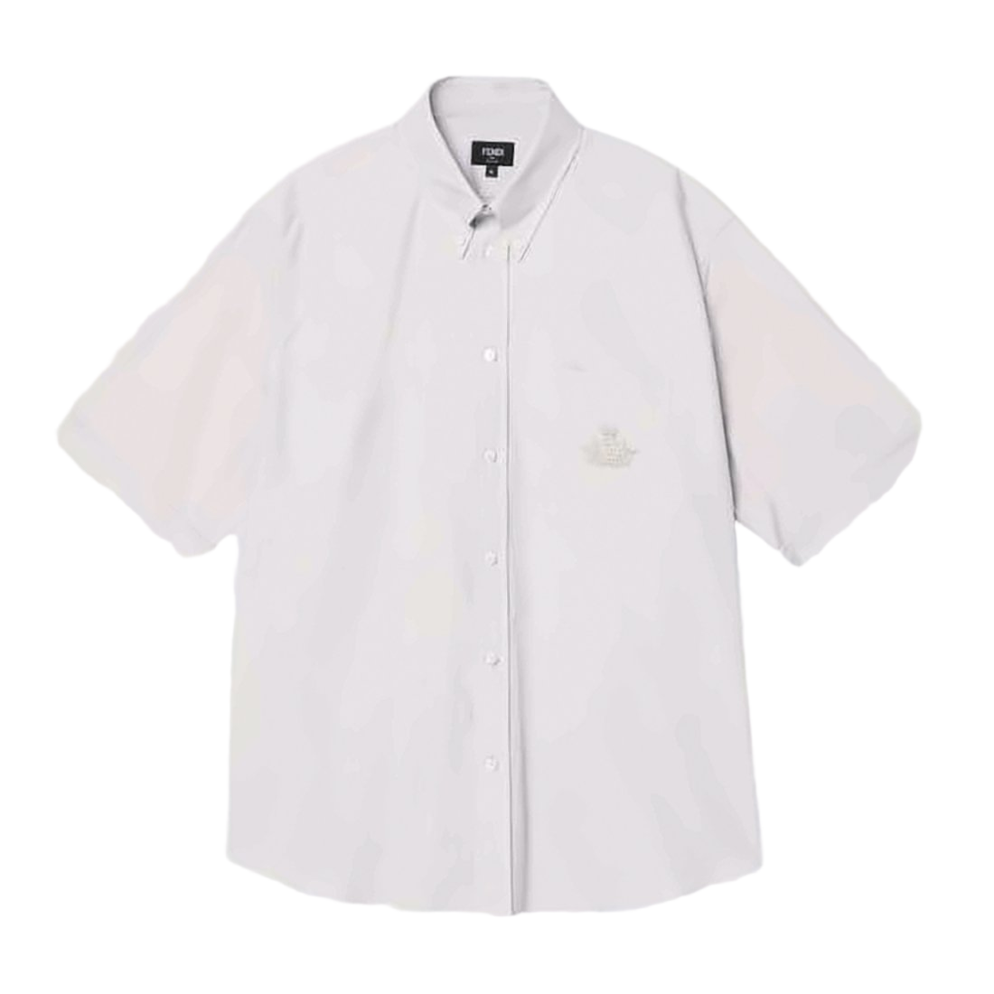Short-Sleeved Casual Shirt with Embroidered Logo