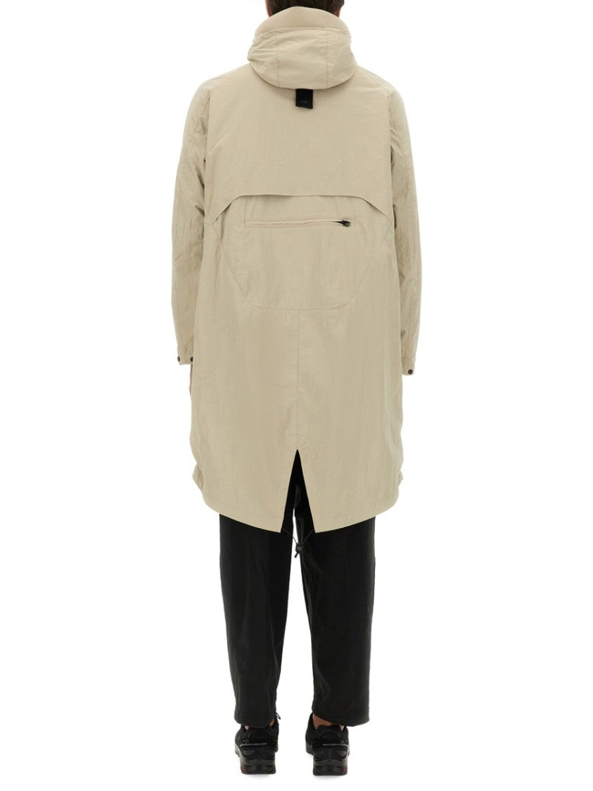 Elongated Nylon Parka With Hood