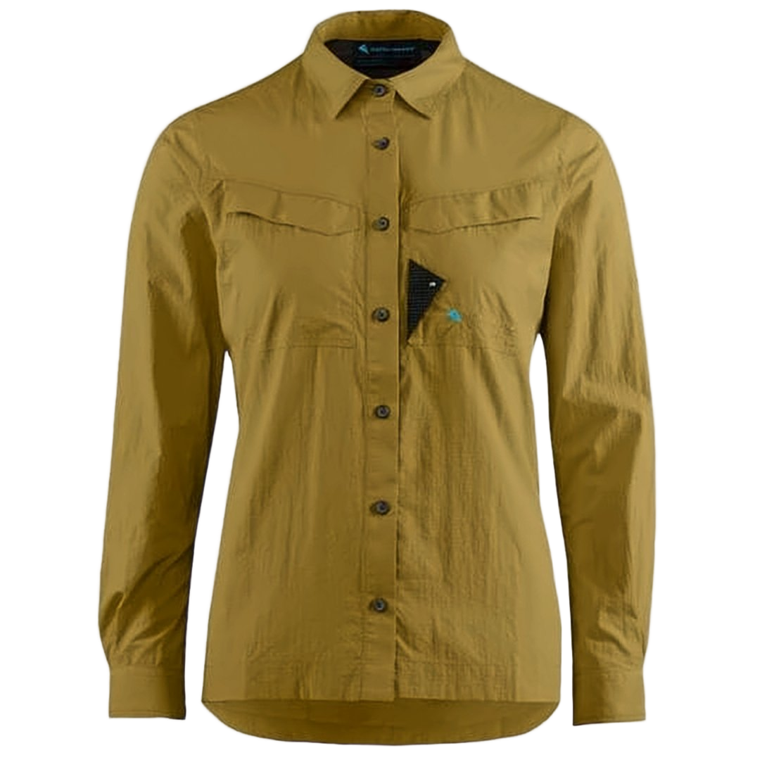 Structured Brown Long-Sleeve Shirt with Yoke Design