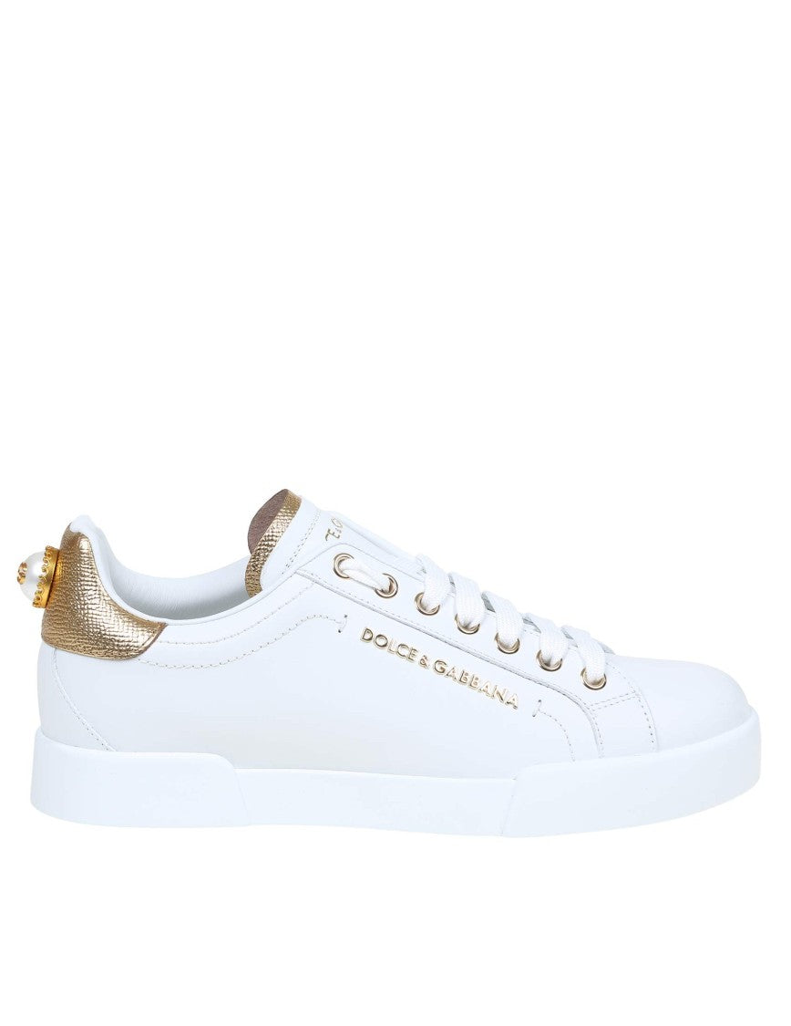 Sneakersy Portofino ze białej skóry z logo