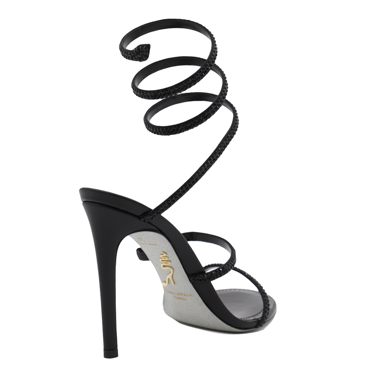 High Stiletto Sandals with Spiral Ankle Strap