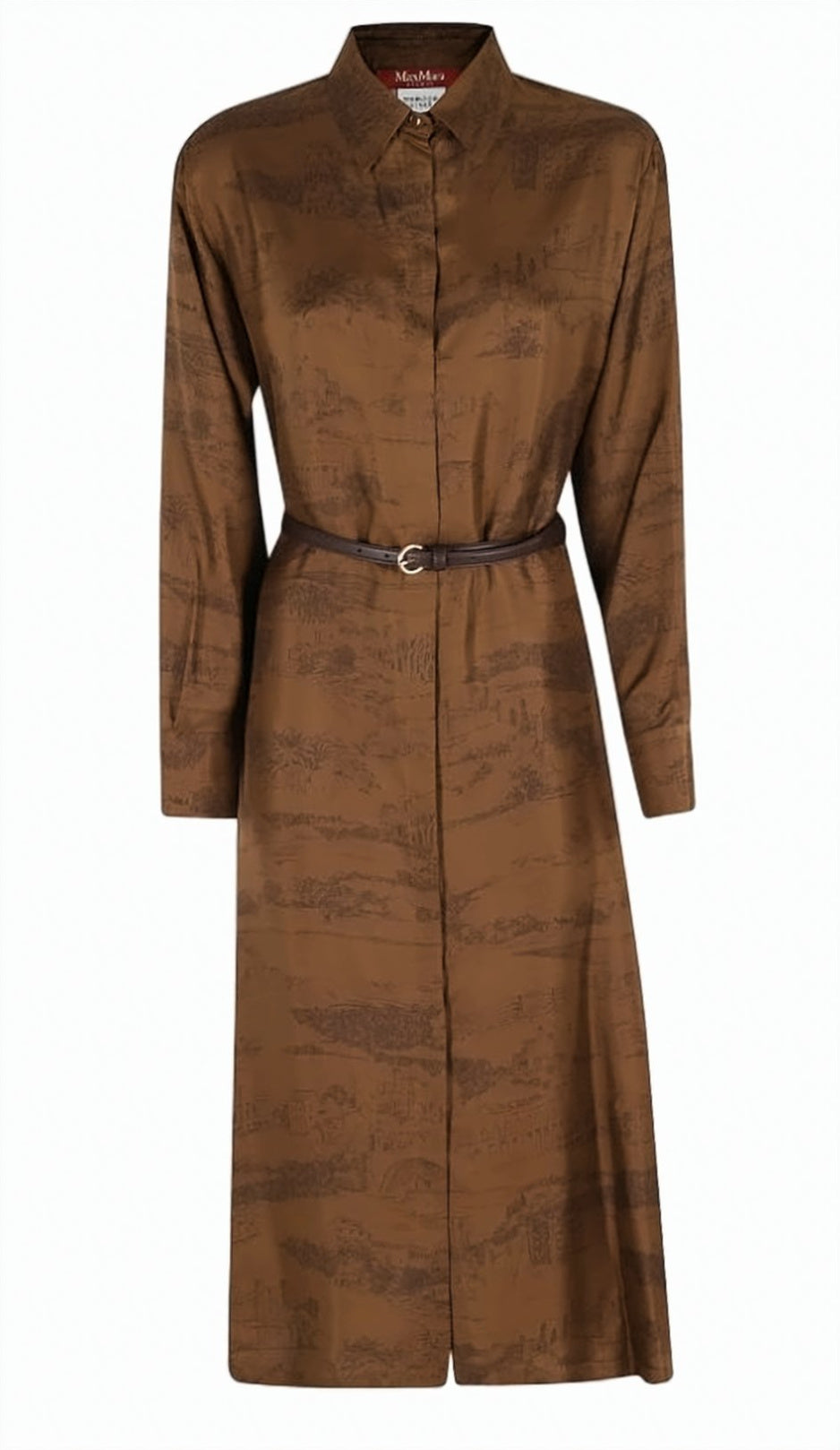 Printed Long Sleeve Midi Dress