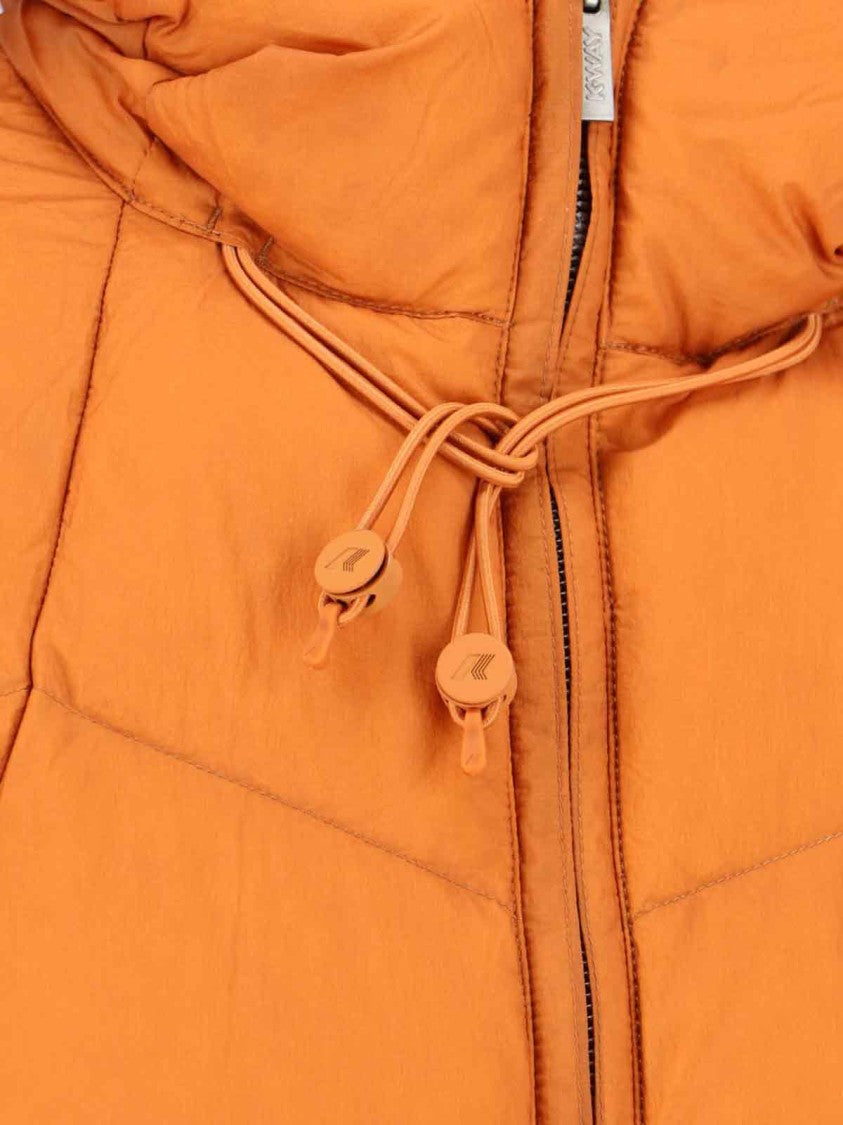 Classic Orange Casual Jacket With High Collar