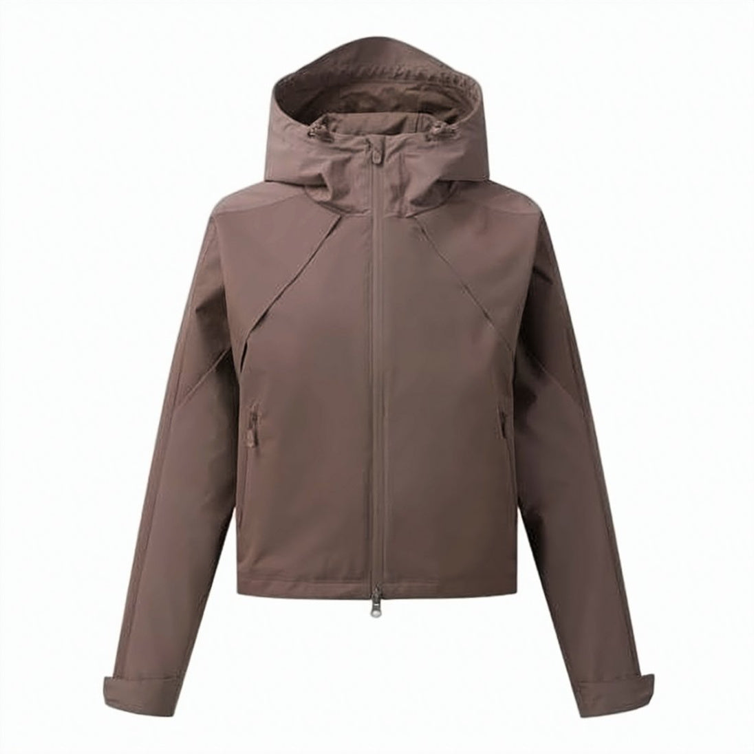 Brown Functional Jacket with Hood