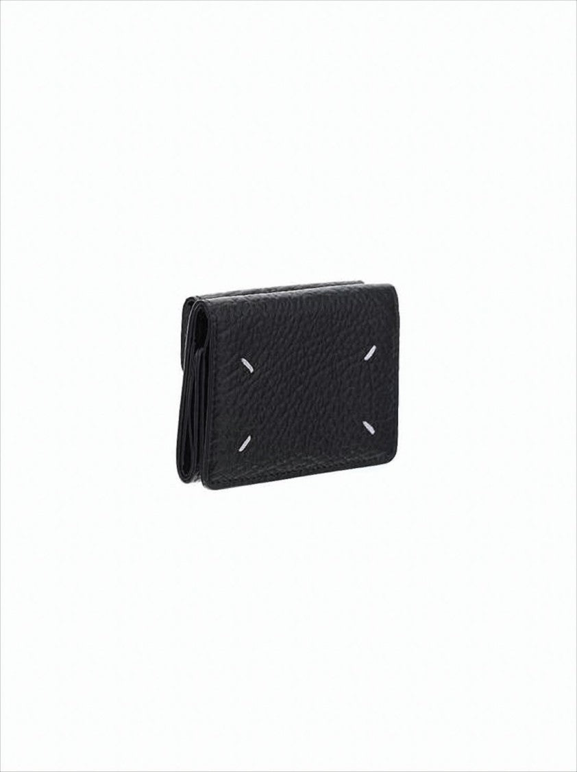 Textured Leather Tri-Fold Wallet With Minimalist Design