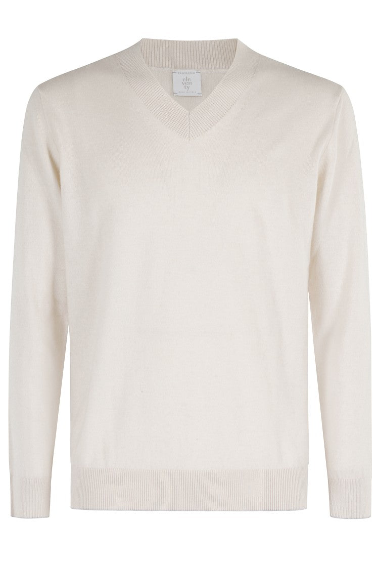 Beige V-Neck Sweater Ml