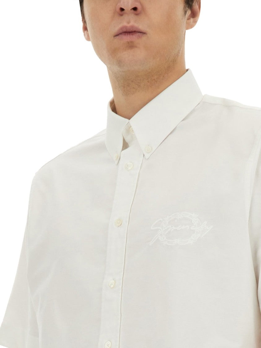 Short-Sleeved Button-Down Cotton Shirt
