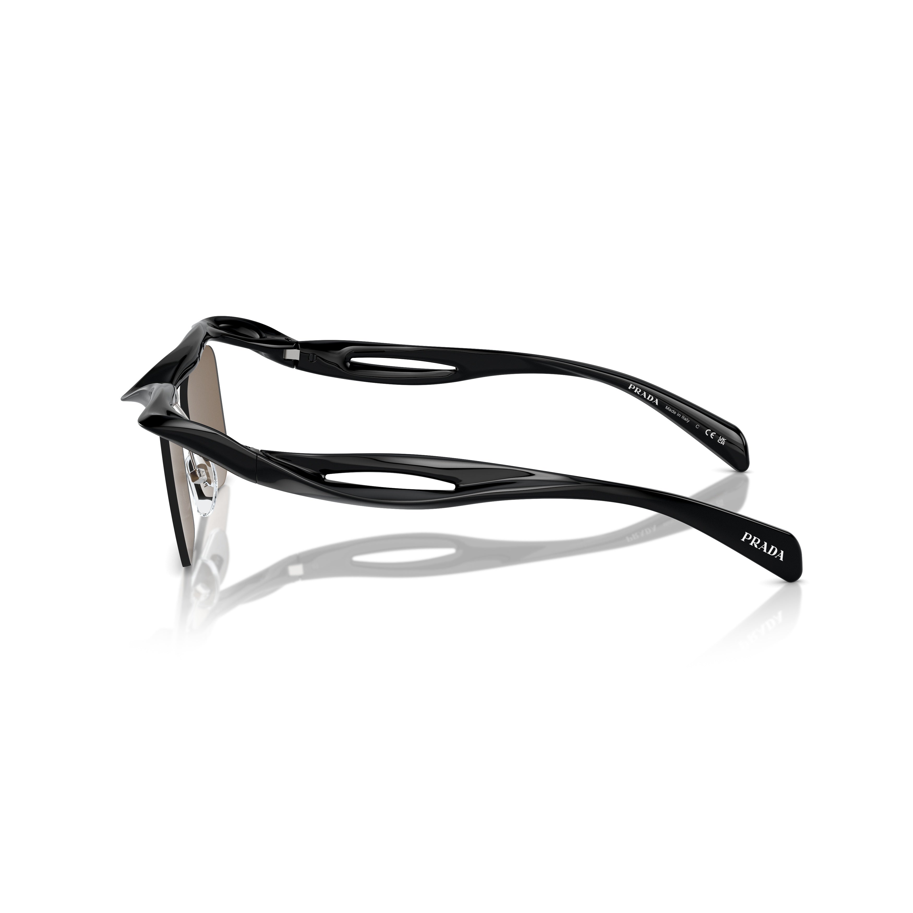 0pr A15s Sculptural Black Nylon Sunglasses