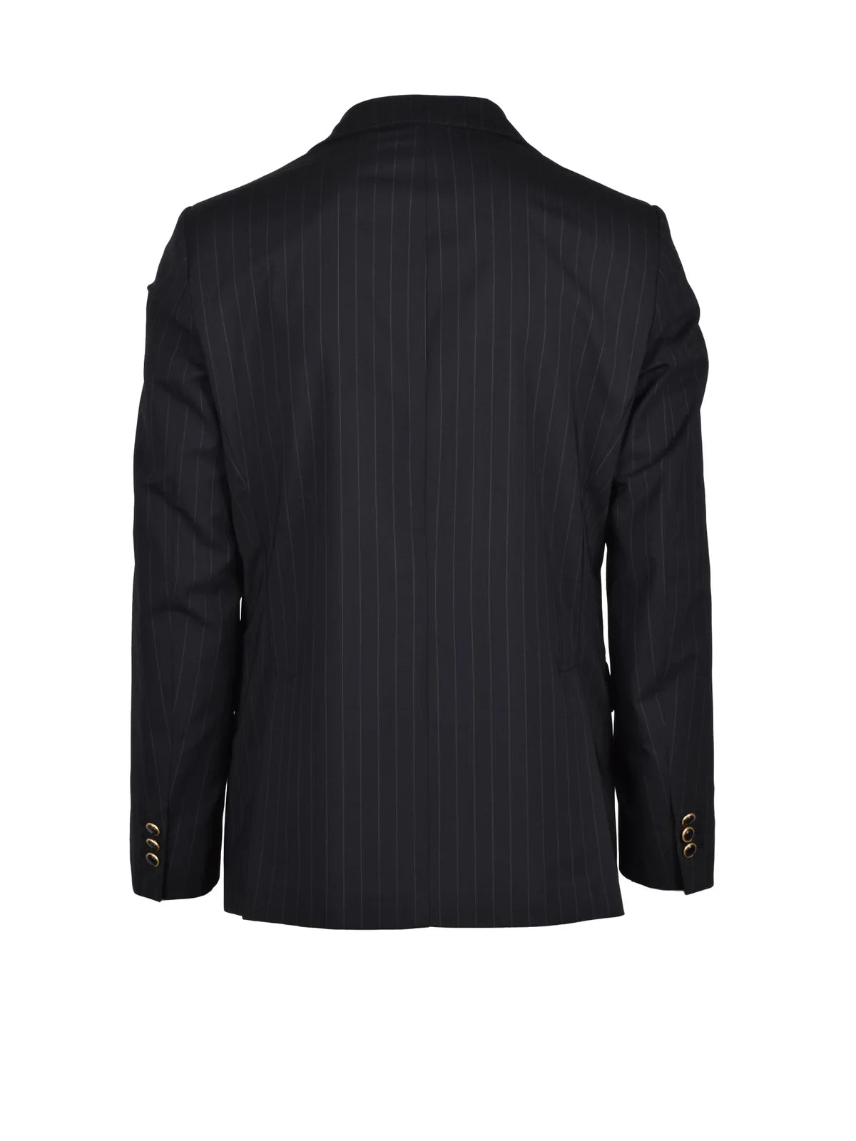 Black Virgin Wool Polyester Elastane Men Suit
