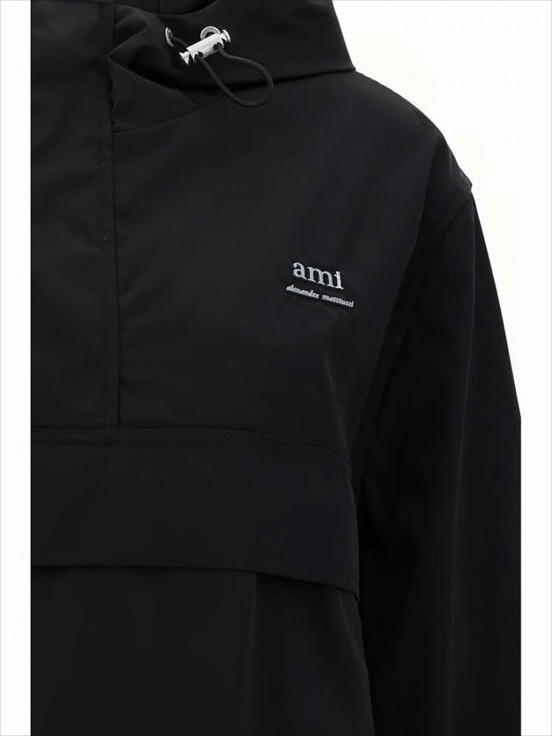Pullover Black Jacket with Adjustable Drawstrings