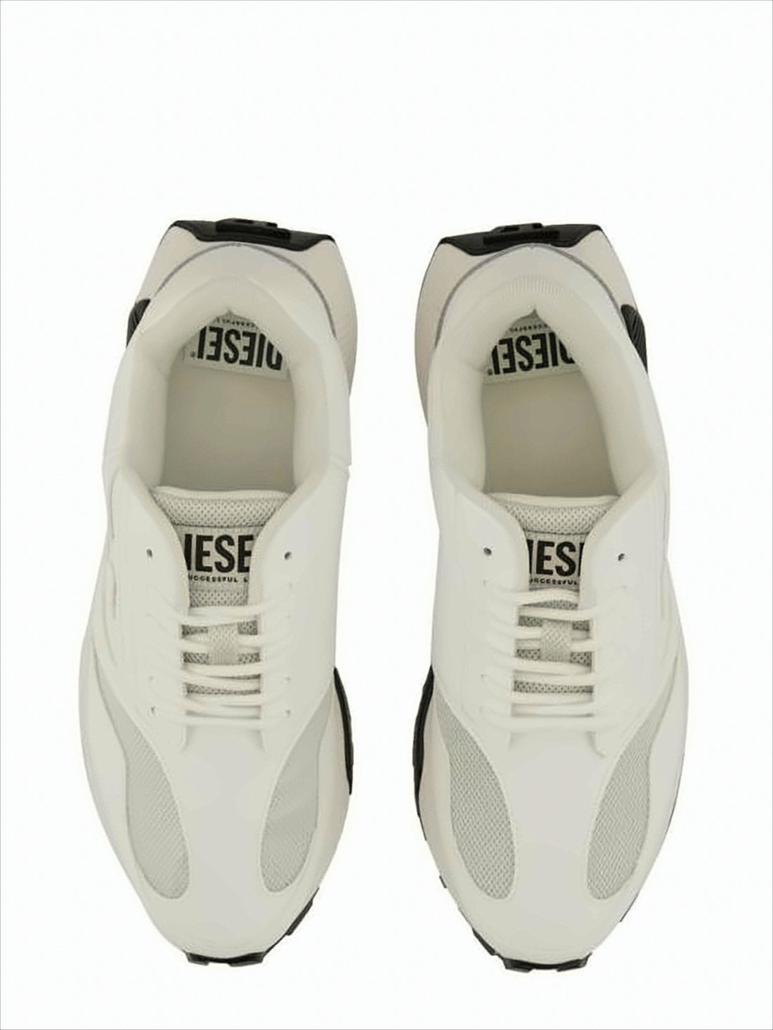 Sleek Off-White Sneakers with Calf Leather Accents