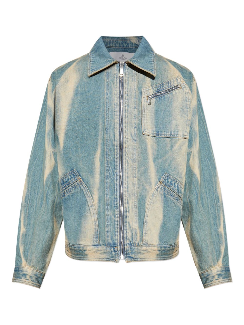 Light Blue Faded Wash Casual Jacket