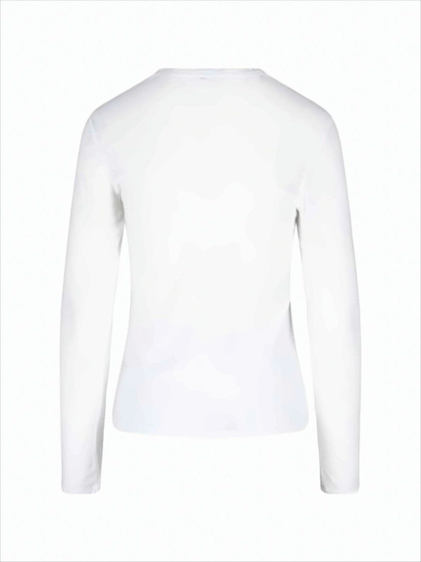 Long-Sleeve White Velvet Top