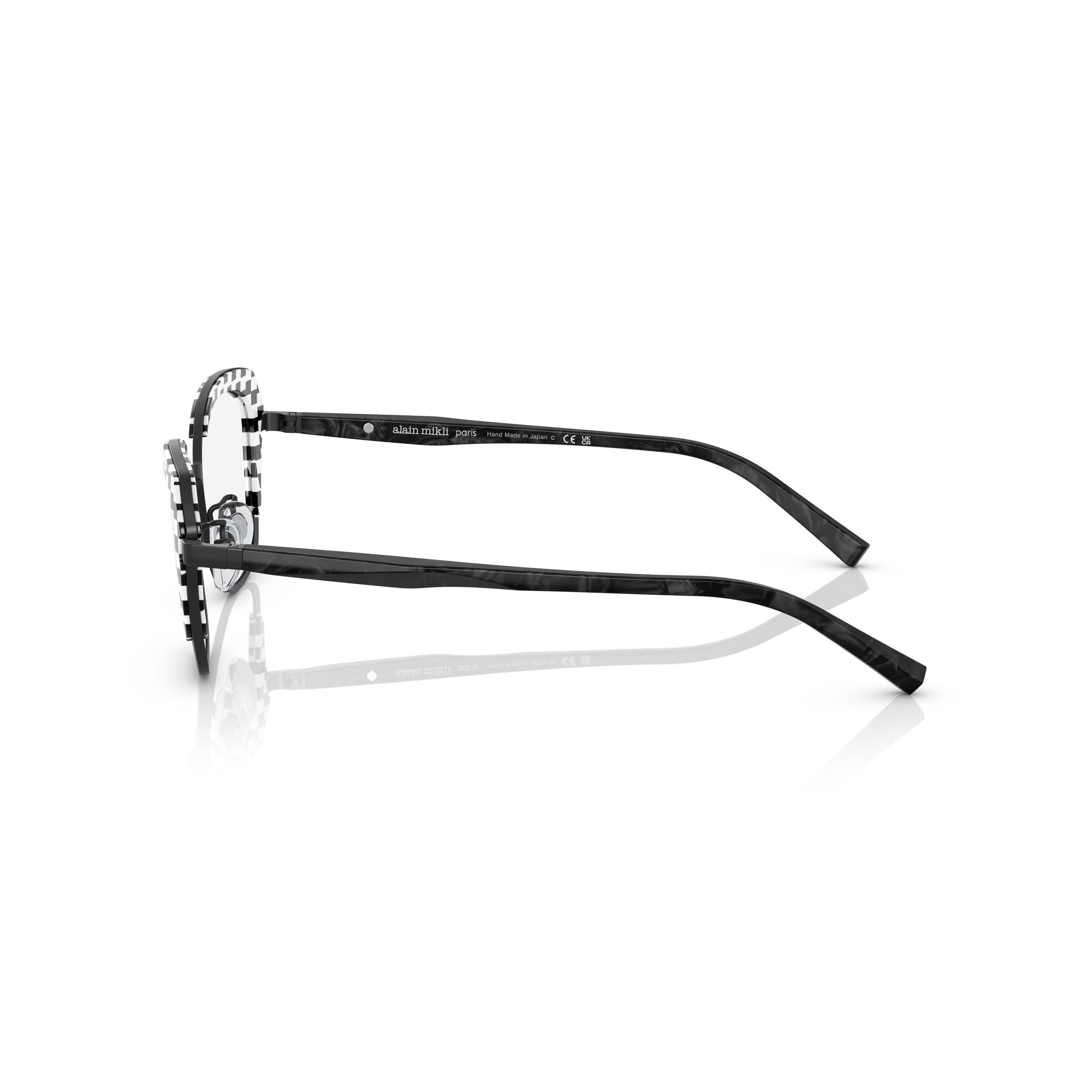 2046t Vista Lightweight Titanium Eyeglasses with Checkerboard Detailing