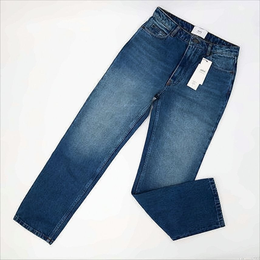 Classic Straight-Leg Denim Pants with Vintage Fade