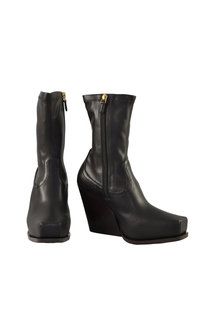 Leather Ankle Boots - Black
