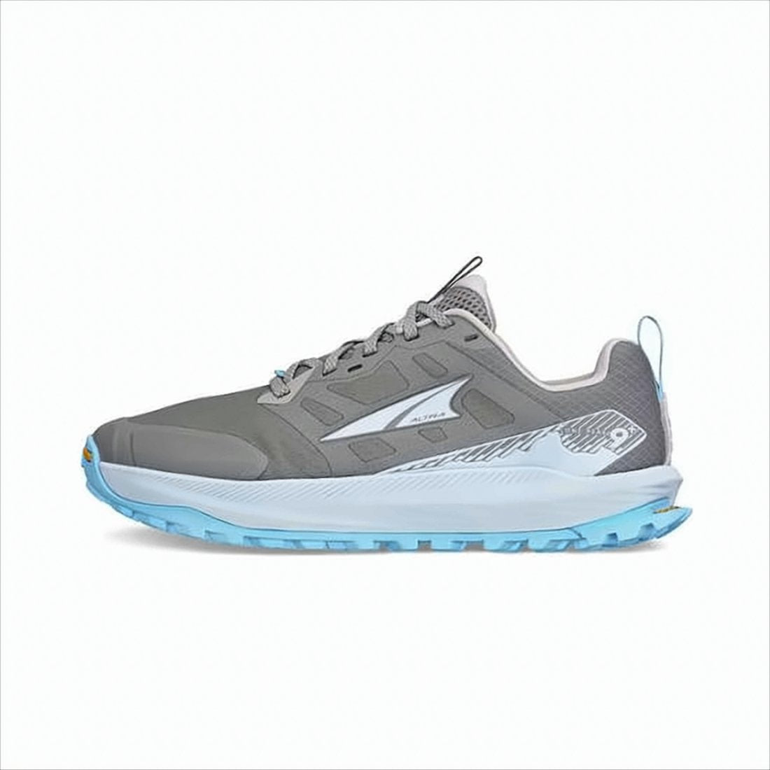 Grey Athletic Shoes with Light Blue Accents
