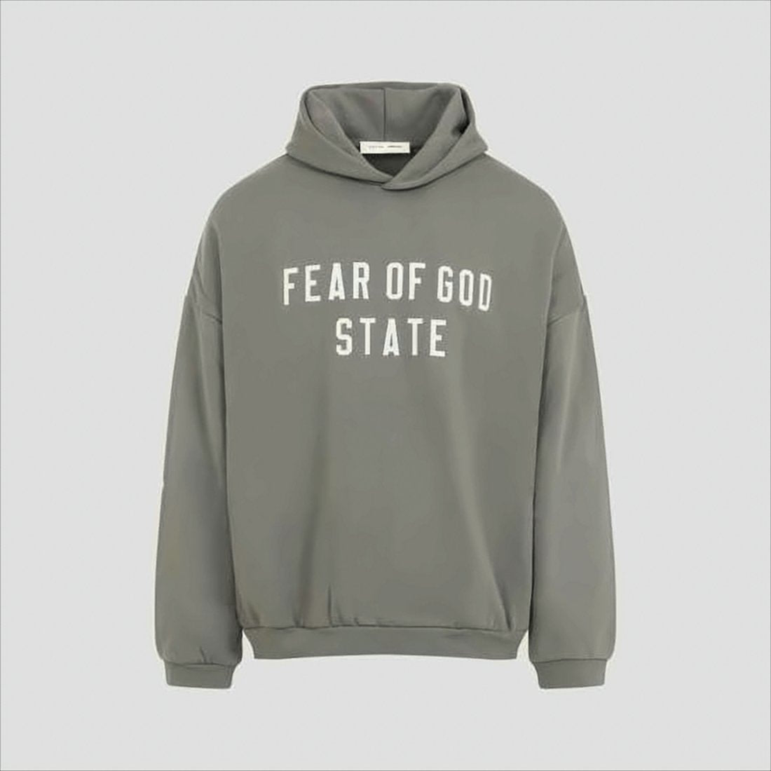 Relaxed-Fit High-Neck Hoodie with Bold Text Detail