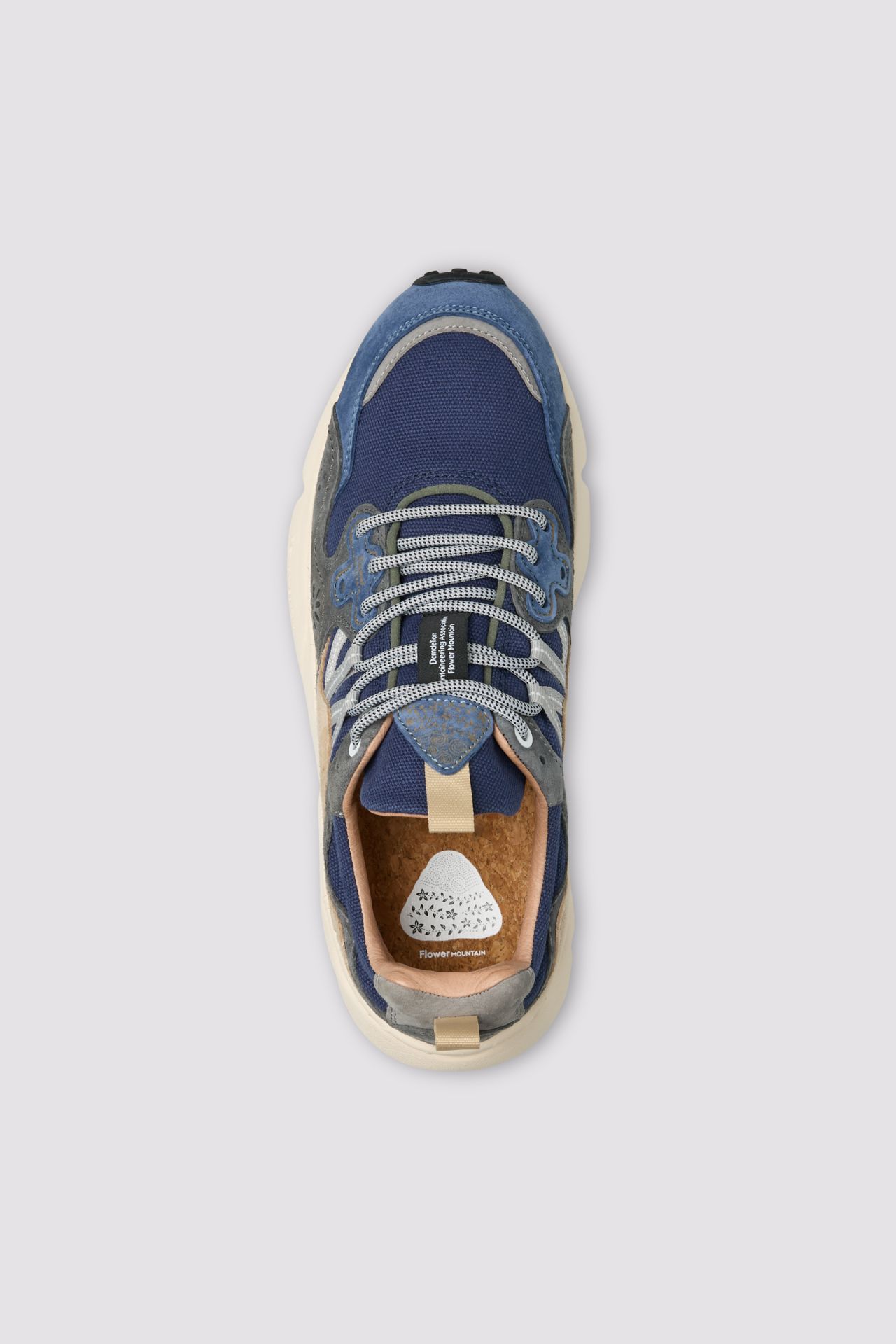Layered Suede and Mesh Sneakers with Floral Cutouts