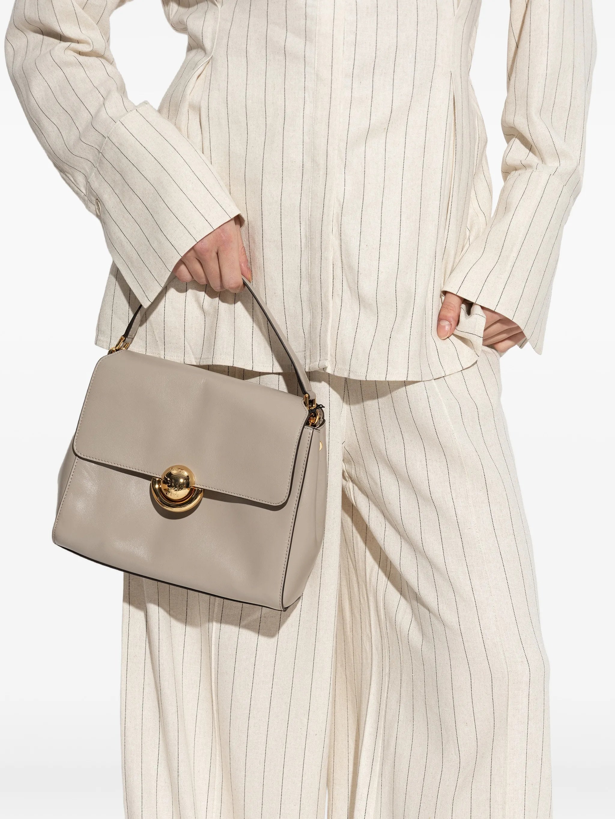 Domus S Structured Smooth Leather Handbag