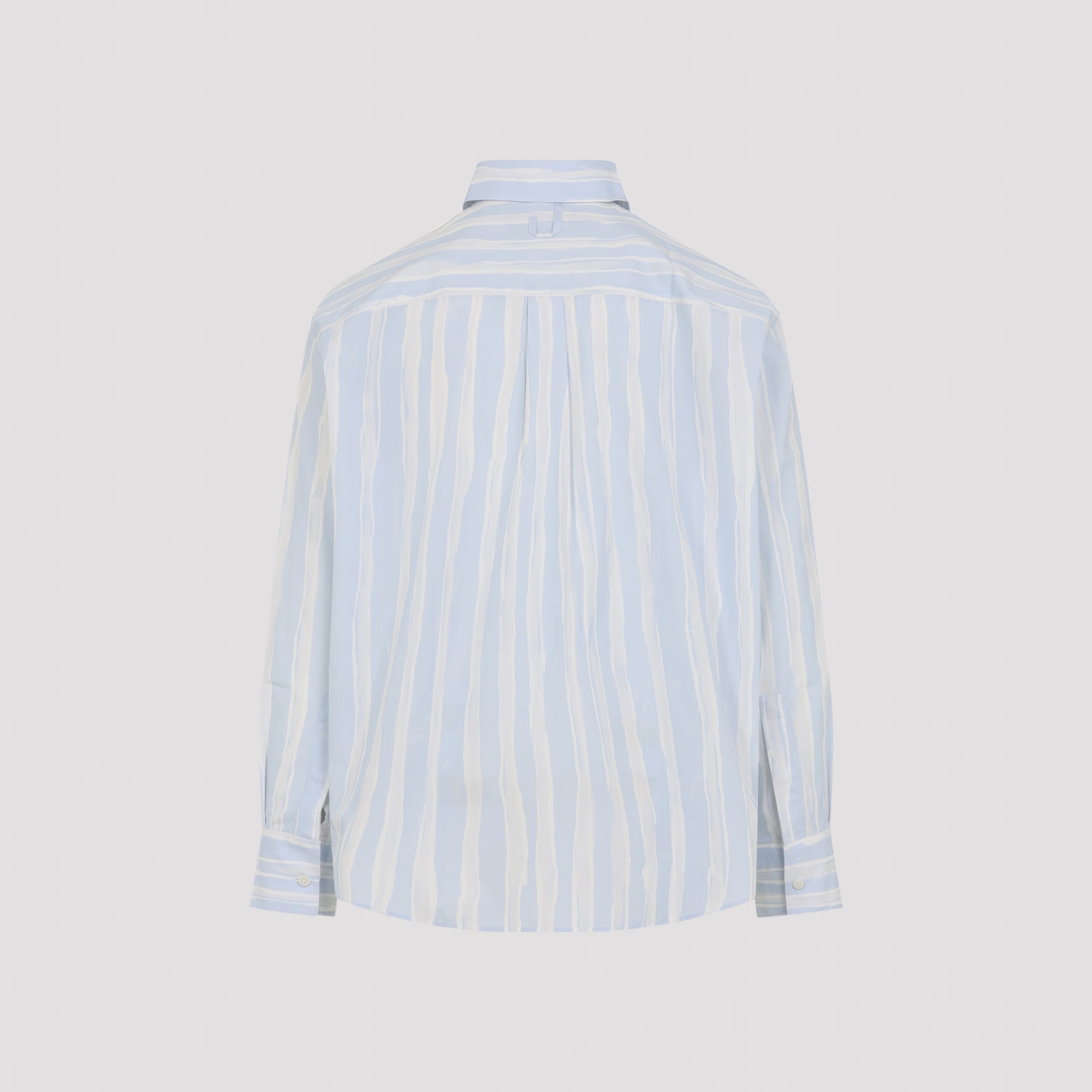 Vertical Stripe Button-Up Shirt In Pastel Tones