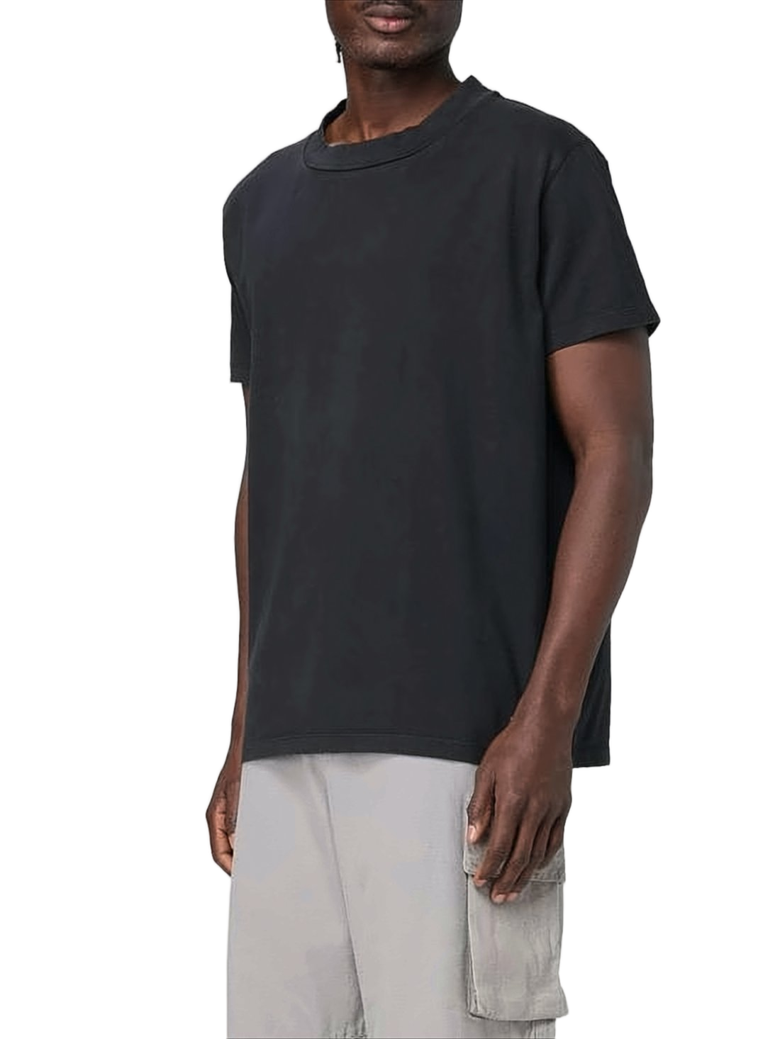 Relaxed-Fit Black T-Shirt with Crew Neckline