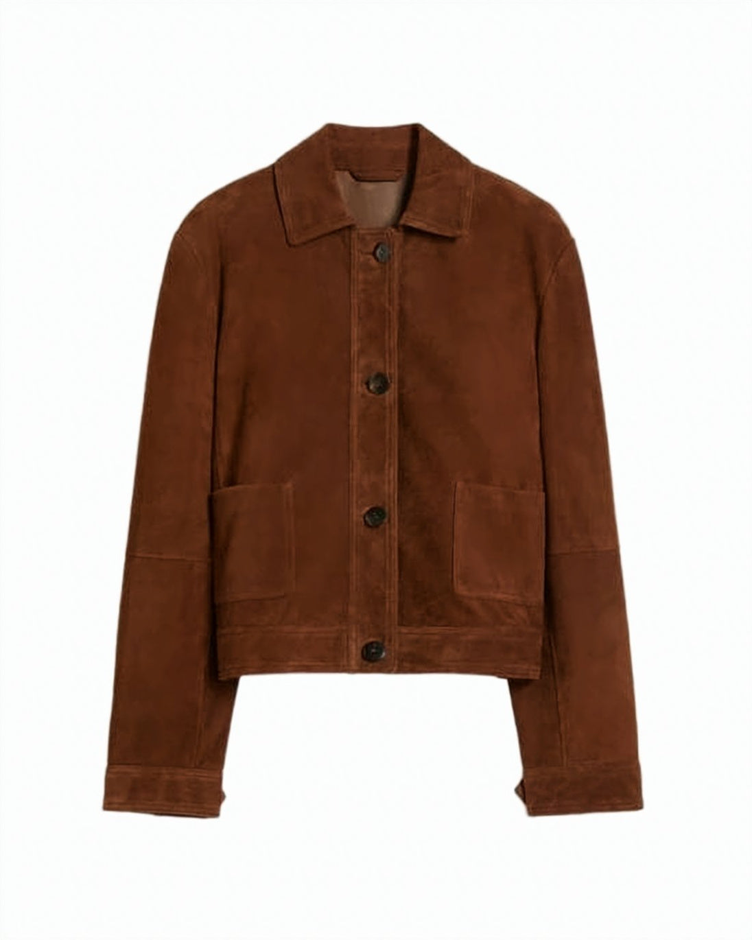 Cropped Lambskin Jacket with Classic Collar