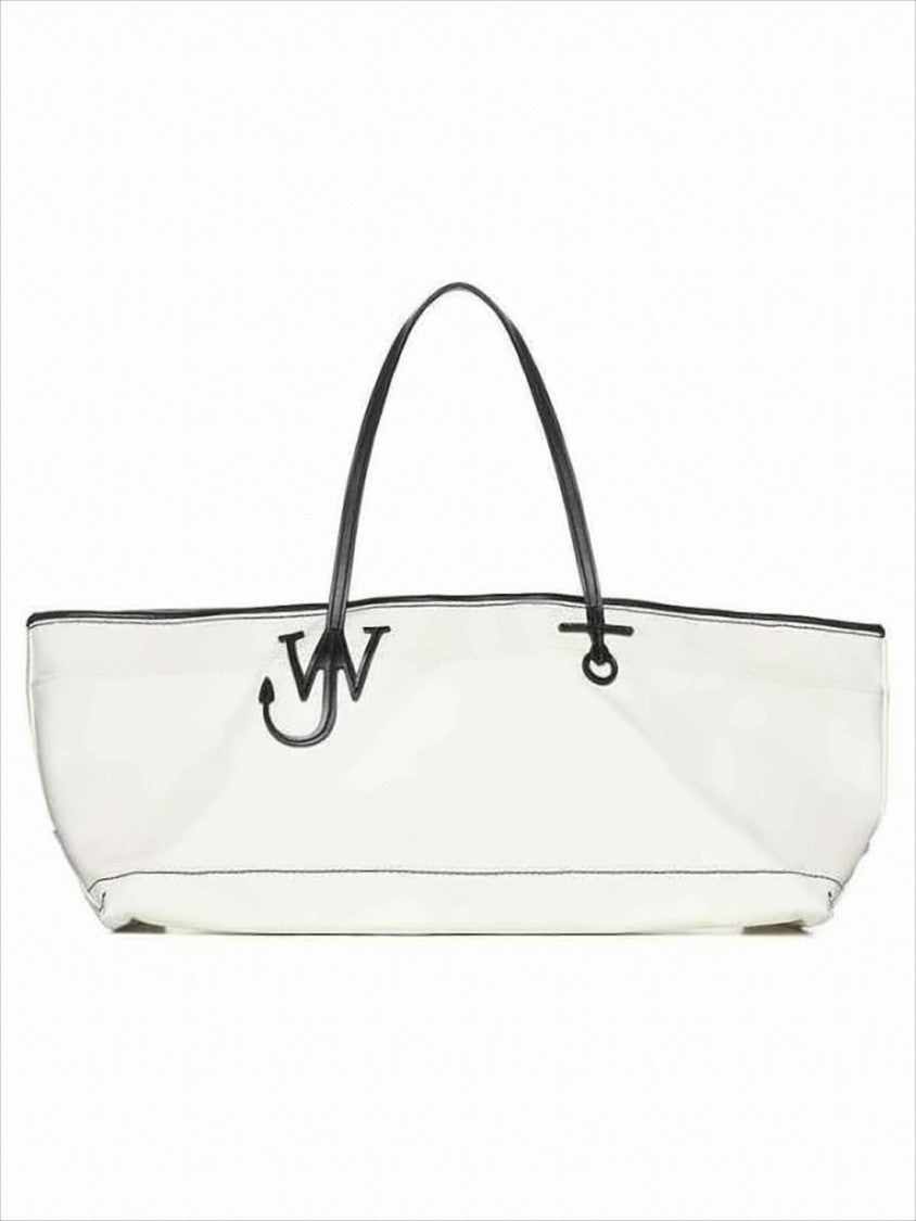 Minimalist Canvas Shoulder Bag With Subtle Logo Detail
