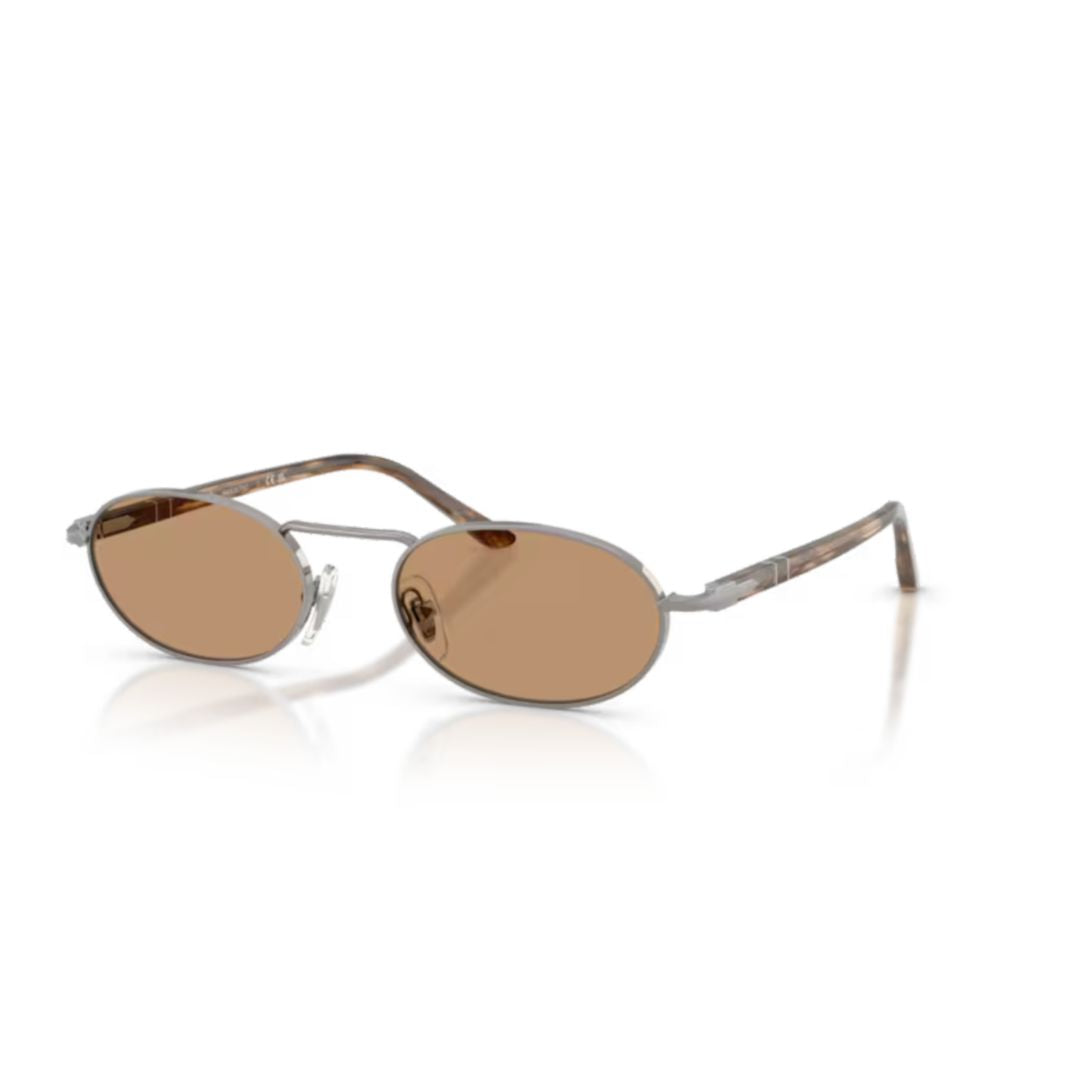 0po1023s Oval Metal Sunglasses with Tortoiseshell Accents