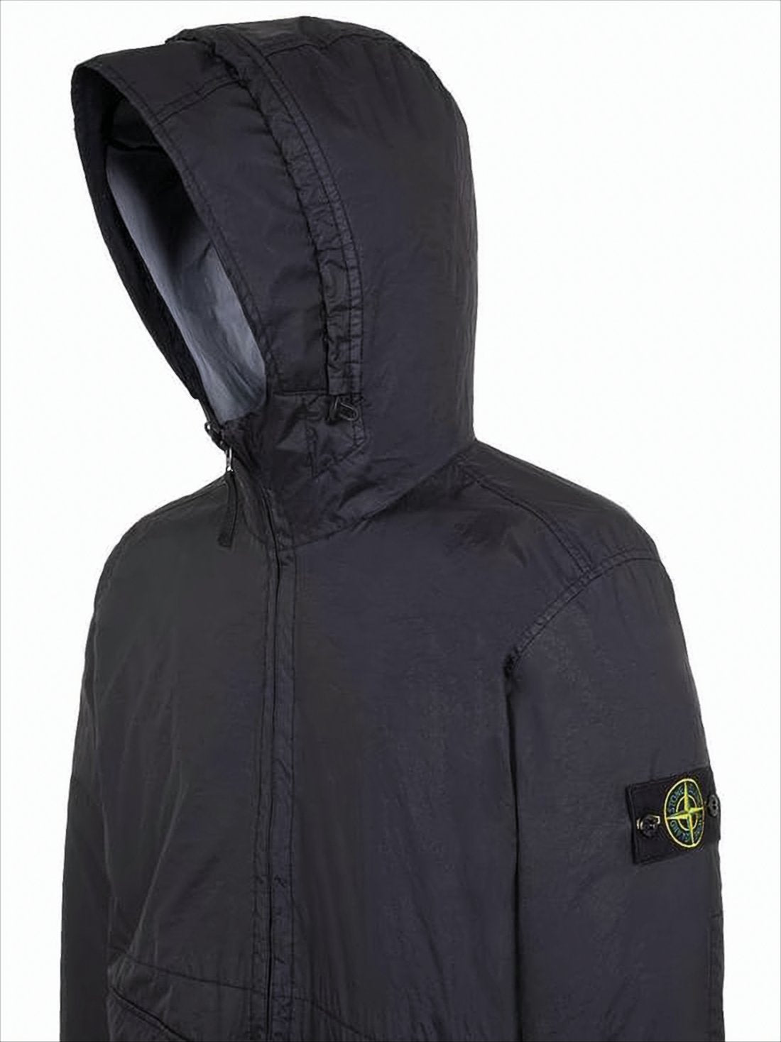 Matte Finish Black Casual Jacket with Hood