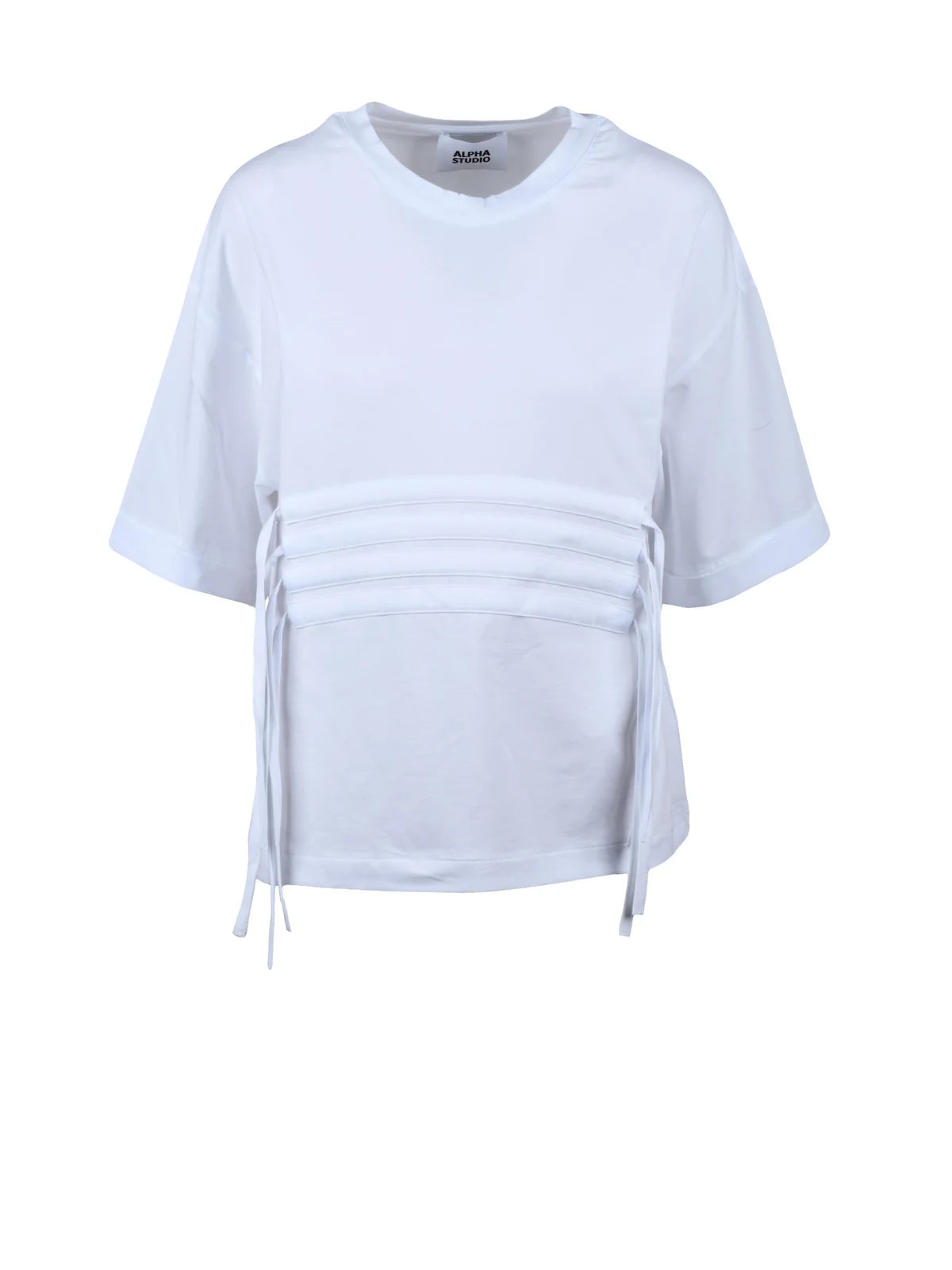 White Cotton Elastane T-shirt